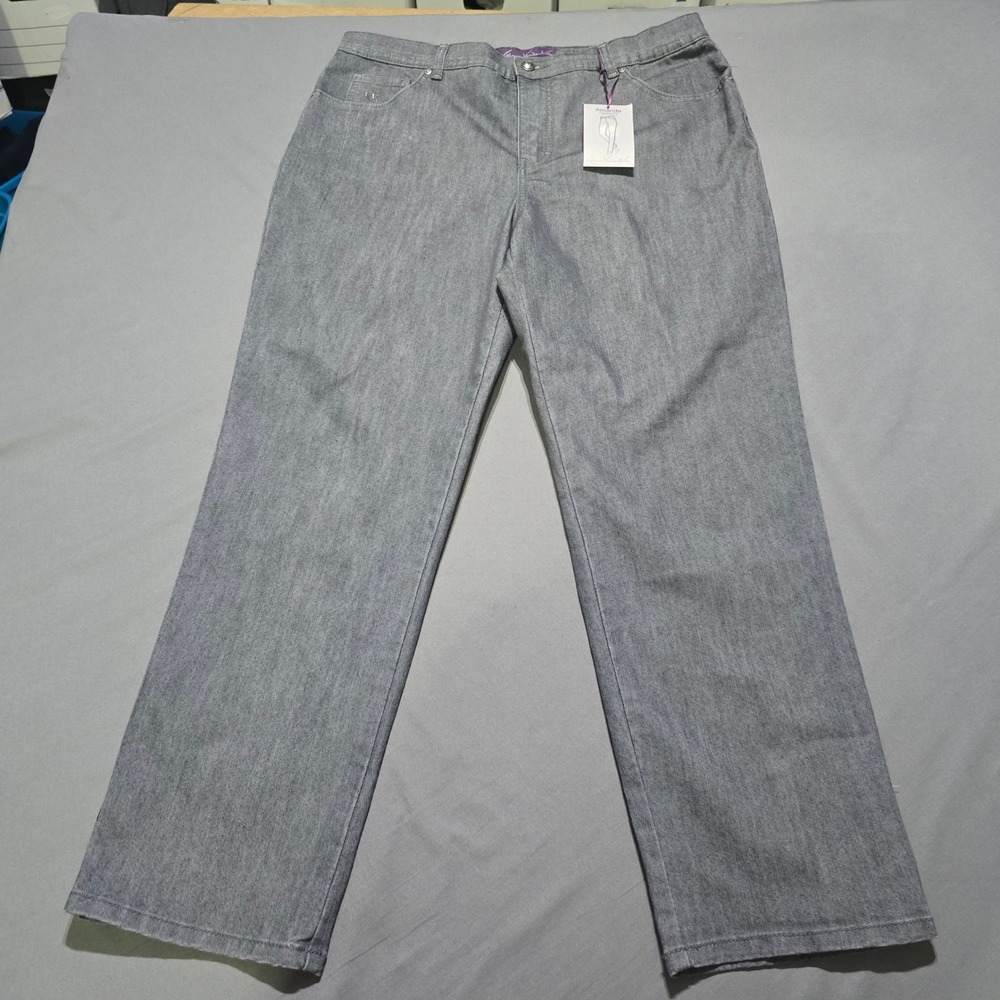 Gloria Vanderbilt Amanda Jeans Womens 16 Short Grey Classic Fit High Rise Pants
